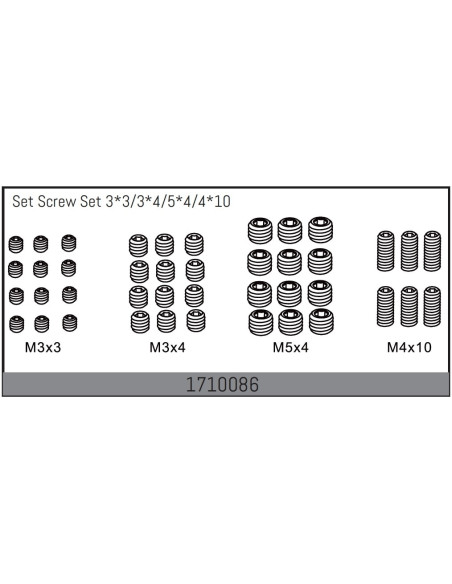 Set Screw Set 3x3/3x4/5x4/4x10