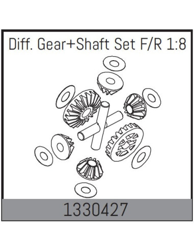 Diff. Gear + Shaft Set F/R 1:8
