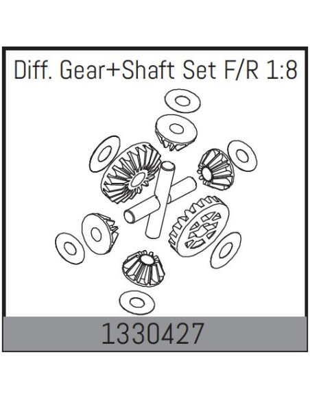 Diff. Gear + Shaft Set F/R 1:8