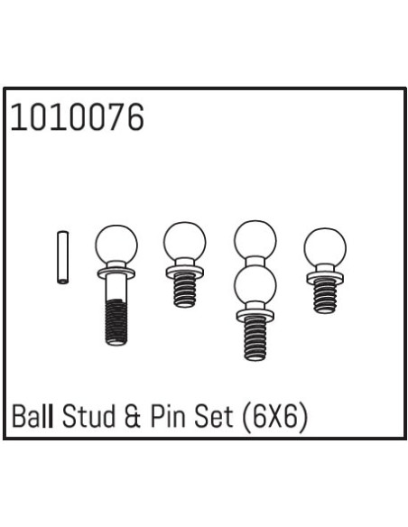 Ball Stud & Pin Set 6X6 un