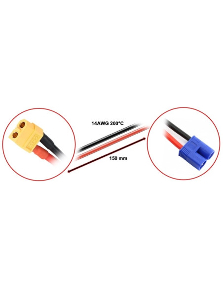 Charging Cable XT60 fits for EC3 15cm