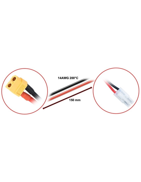 Charging Cable XT60 fits for Tamiya 15cm