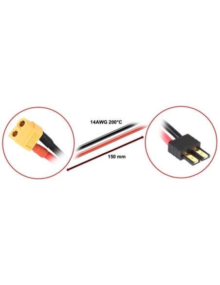 Charging Cable XT60 fits for Traxxas 15cm