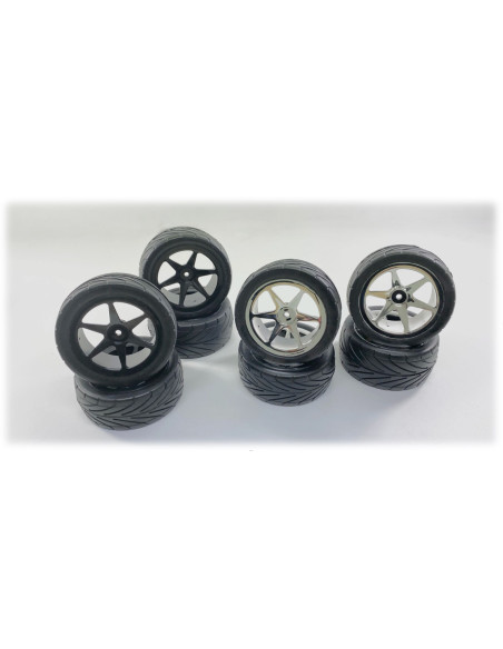 1:10 Buggy Wheel Set "6 Spoke/Street" front black (2)