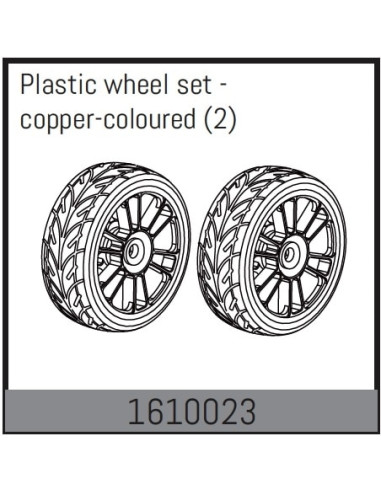 Plastic wheel set - copper-coloured