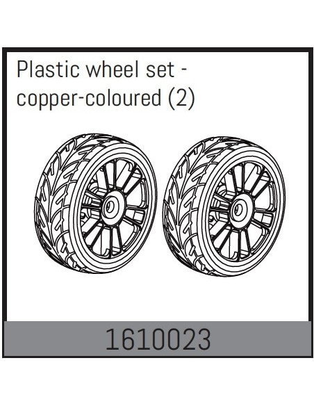 Plastic wheel set - copper-coloured