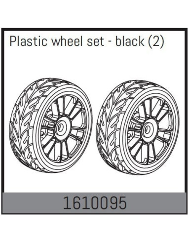 Plastic wheel set - black