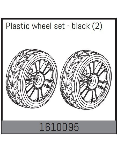 Plastic wheel set - black