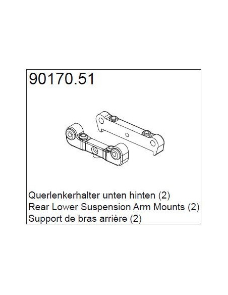 90170.51 Rear lower suspension arm mounts (2)