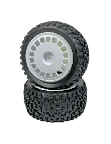 1:10 Buggy Wheel Set "Mini Block" rear white 2