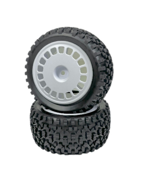 1:10 Buggy Wheel Set "Mini Block" rear white 2