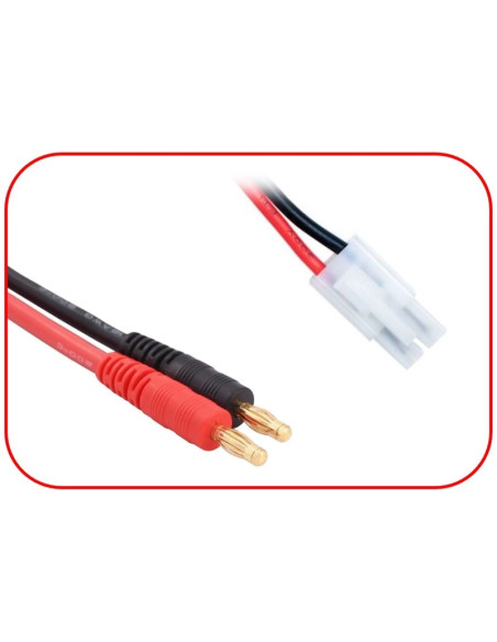 Charging Cable 4mm Bullet Plug - Tamiya 300mm