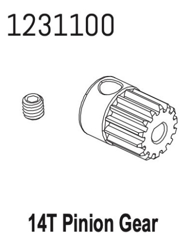 Metal Pinion Gear 14T-M0.6 CR4.4