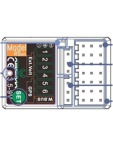 6-Channel Receiver "R6GPS" 2.4GHz (pour CR9T)
