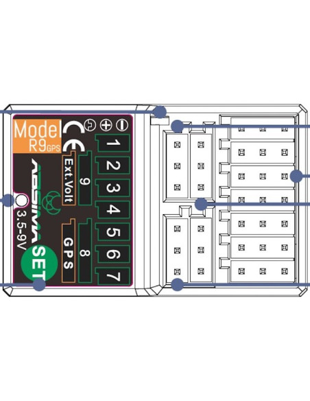9-Channel Receiver "R9GPS" 2.4GHz (for CR9T)