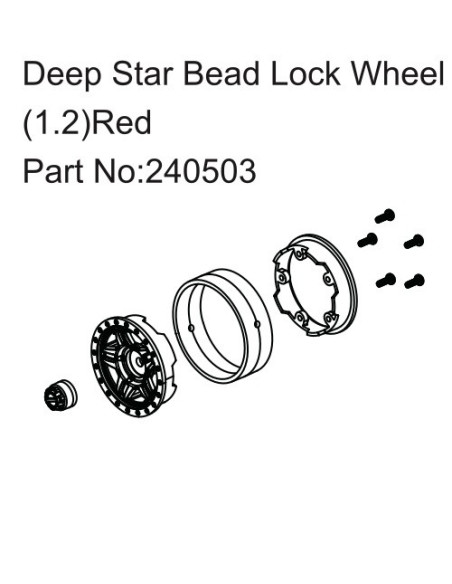 Deep Star Bead Lock Wheel ( 1.2 ) RED