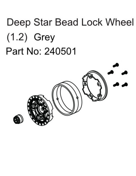 Deep Star Bead Lock Wheel ( 1.2 ) Grey