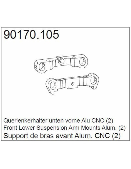 90170.105 Front lower suspension arm mounts aluminium
