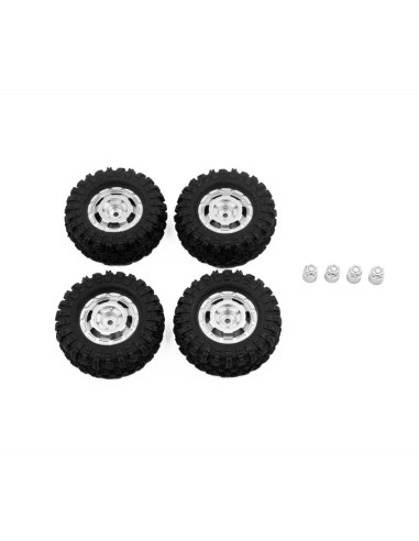 CR-18P Truck Wheel- Tire Set (Silver)