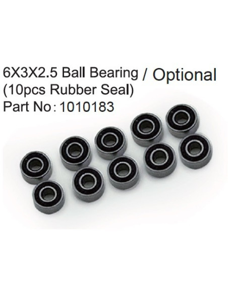 6X3X2.5 Ball Bearing ( 10pcs Rubber Seal )