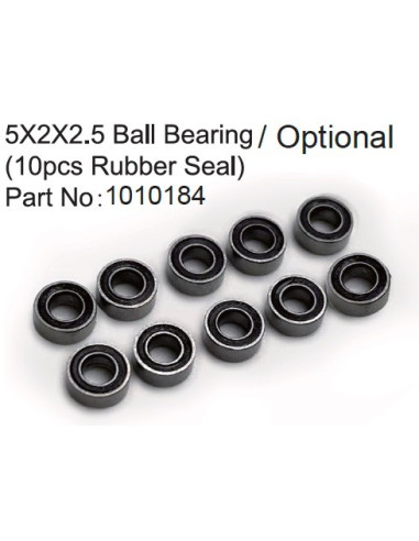 5X2X2.5 Ball Bearing ( 10pcs Rubber Seal )