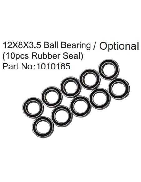12X8X3.5 Ball Bearing ( 10pcs Rubber Seal )