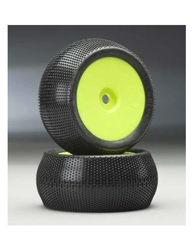 Neumáticos con llanta Amarilla Truggy Hex. 17mm Hole Shot