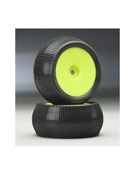 Neumáticos con llanta Amarilla Truggy Hex. 17mm Hole Shot