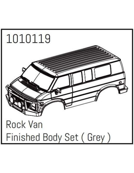 Rock Van PC Body Set (grey) - PRO Crawler 1:18
