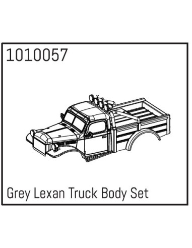 Grey Lexan Power Wagon Body Set