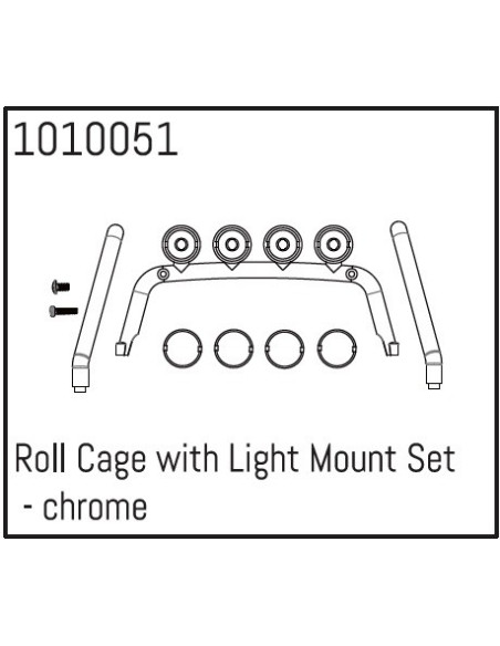 Roll Cage with Light Mount Set - chrome