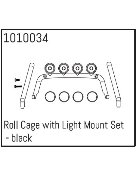 Roll Cage with Light Mount Set - black