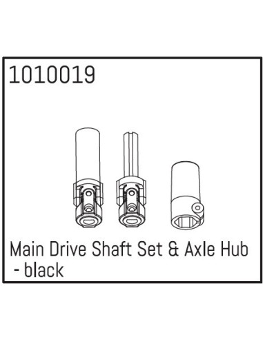 Main Drive Shaft Set & Axle Hub - black