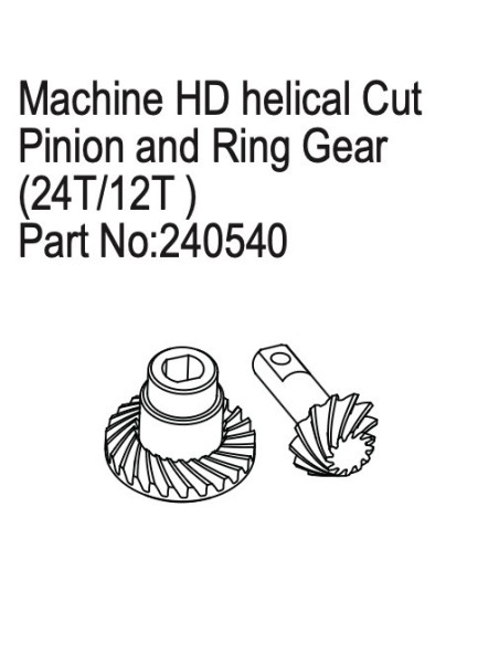 Machined HD helical Cut Pinion and Ring Gear (12T-24T )