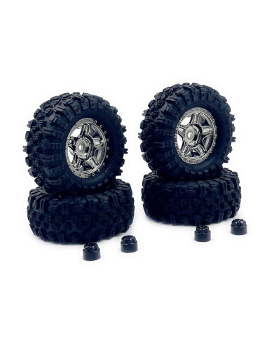 1.2inch Mudder Tire Set (60mm)  Black Chrome (4)