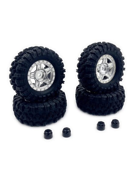 1.2inch Mudder Tire Set (60mm)  Silver (4)
