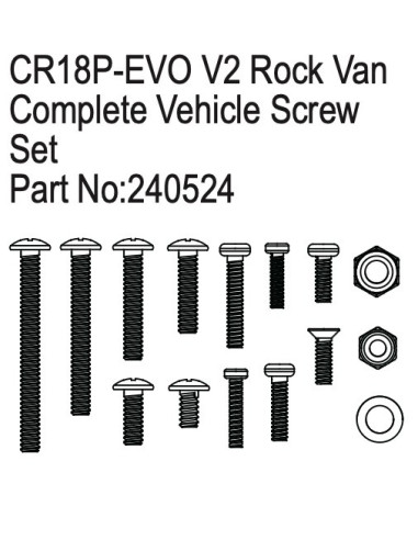 Complete Vehicle Screw Set for CR18P EVO V2...