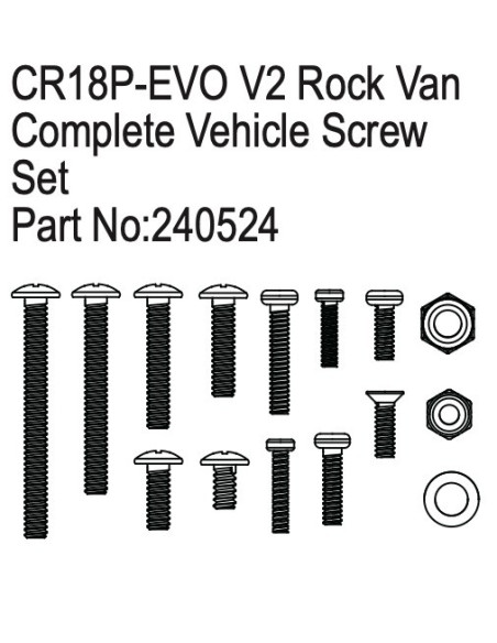 Complete Vehicle Screw Set for CR18P EVO V2 Rock Van