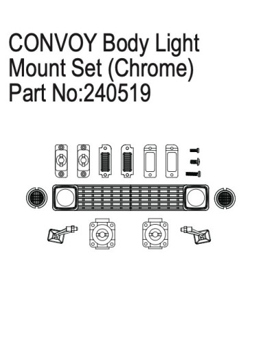 Body Light Mount Set for Convoy  Chrome