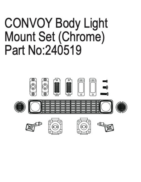 Body Light Mount Set for Convoy  Chrome