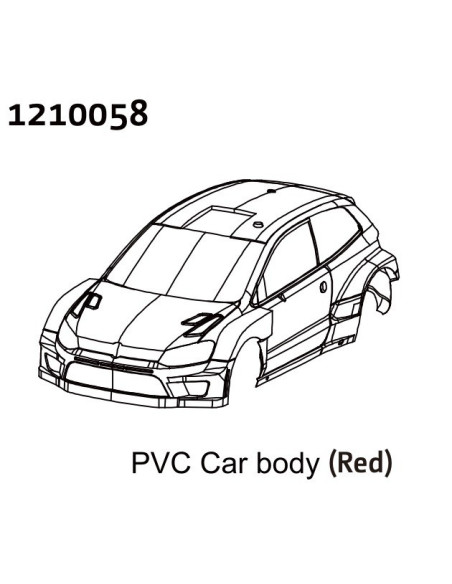 PC Rally Body Shell - red + Stickers