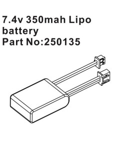 7.4V 350mAh LiPo Battery