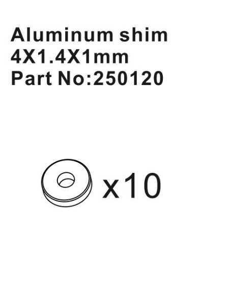 Aluminum Shims 4*1.4*1mm (10)