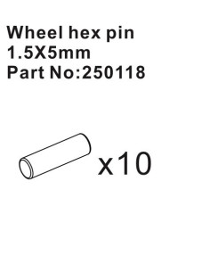 Wheel Hex Pins 1.5*5mm (10)