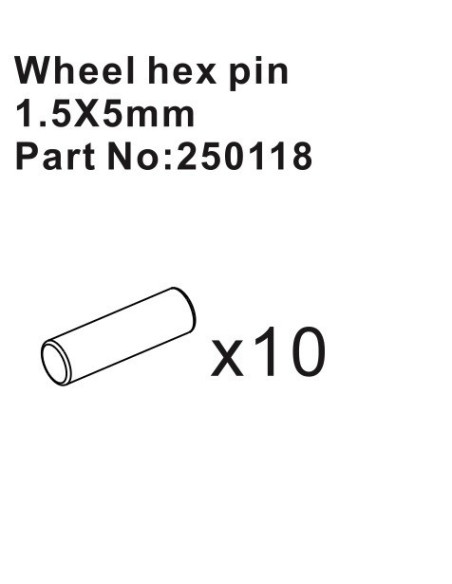 Wheel Hex Pins 1.5*5mm (10)
