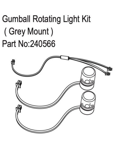 Gumball Rotating Light Kit ( Grey Mount )