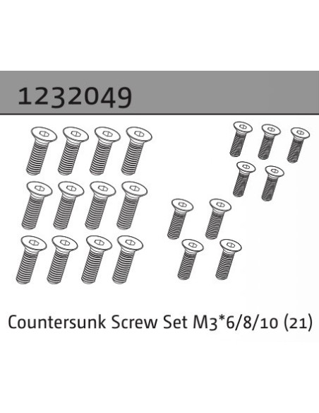 Countersunk Screw Set M3*6-8-10 (21)