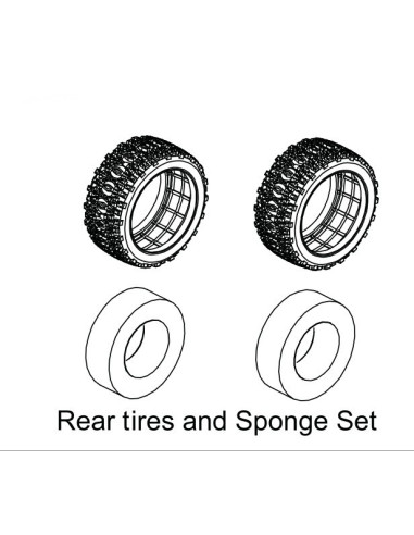Rear Tire & Sponge Set - Buggy (2)
