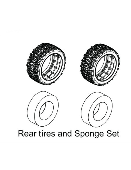 Rear Tire & Sponge Set - Buggy (2)