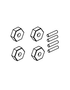 Wheel Hex Nuts & Pins (4)